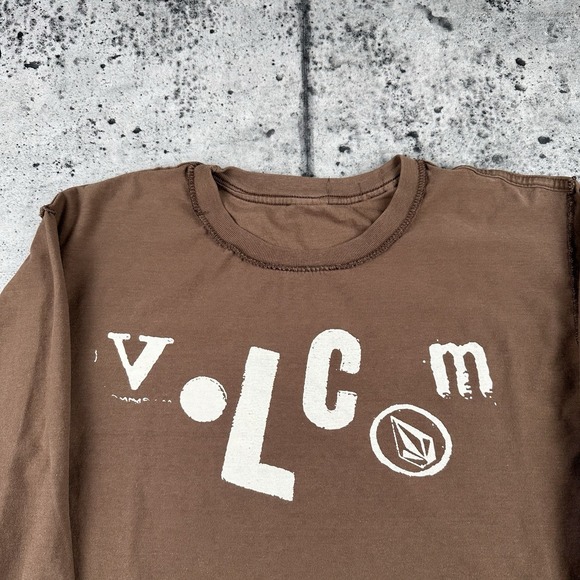 Vintage Volcom Inside Out Graffic Long Sleeve Size Large Brown - Picture 2 of 14
